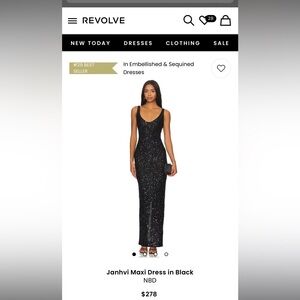 GALA dress from REVOLVE. worn once: Janhvi Maxi Dress in Black